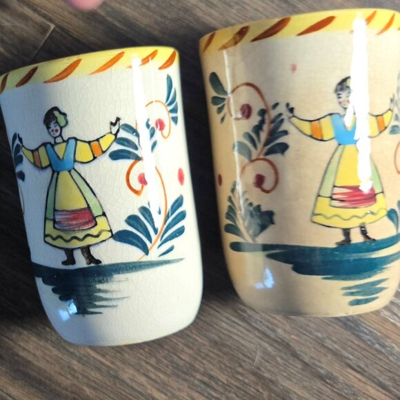 Vintage/MCM NASCO Ceramic Cups Featuring Danish Peasants (Set of Two) - Picture 2 of 12